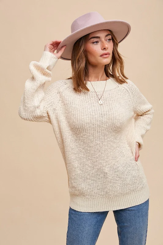 Weekend Offers That Please Cream Open Knit Sweater