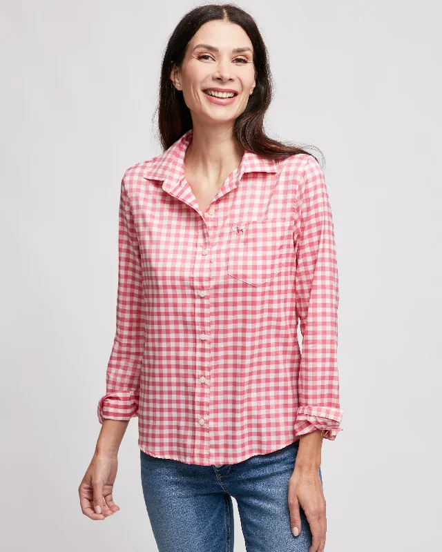Extra Discount Ladies Gulf Check Longsleeve Shirt
