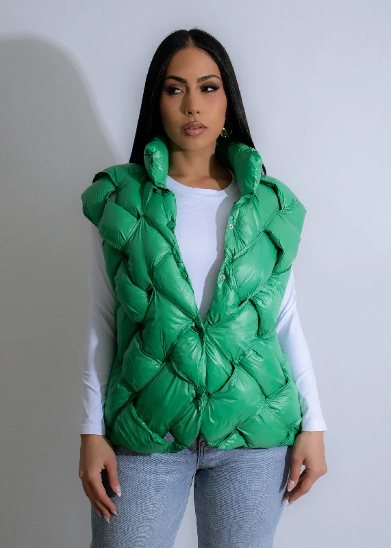 Weekend Savings Galore Emerald Cloud Vest Green