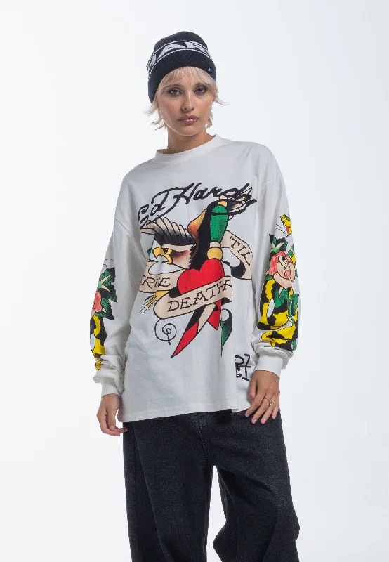 Amazing Value Womens True-Till-Rose-Snake Long sleeve T-Shirt - White