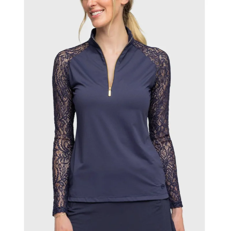 One-Day Only Kastel Denmark Long Sleeve Sunshirt Navy Lace with Gold Zip