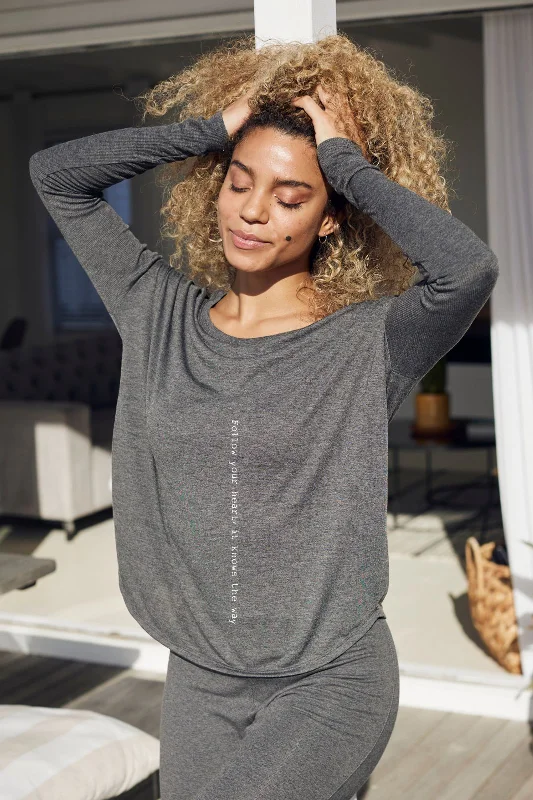 Weekend Deals That Excite "Follow Your Heart" Original Ribbed Long Sleeve Tee