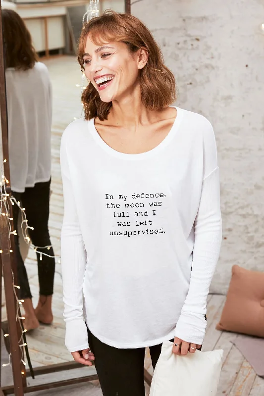 Midnight Madness "Full Moon" Original Ribbed Long Sleeve Tee