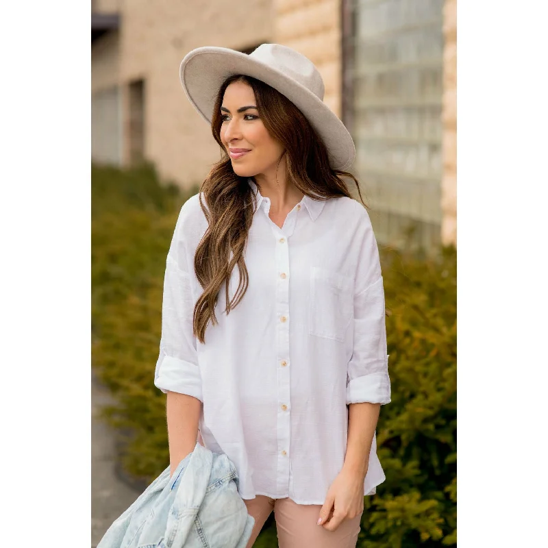 Half Price 3/4 Sleeve Button Up Blouse
