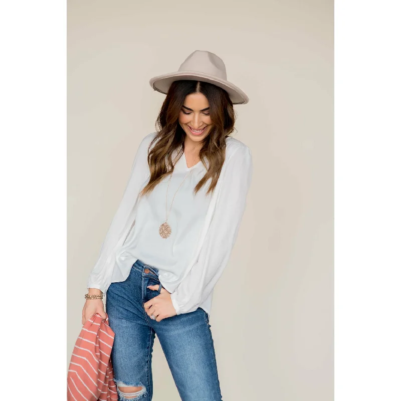 Value Deals Classy Ruche Shoulder Button Sleeve Blouse