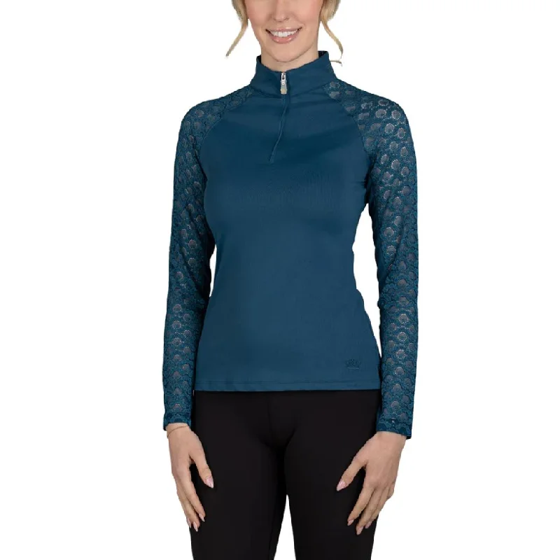 Weekend Savings Sensation Kastel Denmark Long Sleeve Lace Raglan Sunshirt NAVY