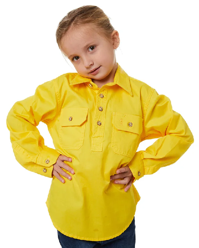 Weekend Bargains to Sizzle Kids Closed Front Shirt LS - Lemon