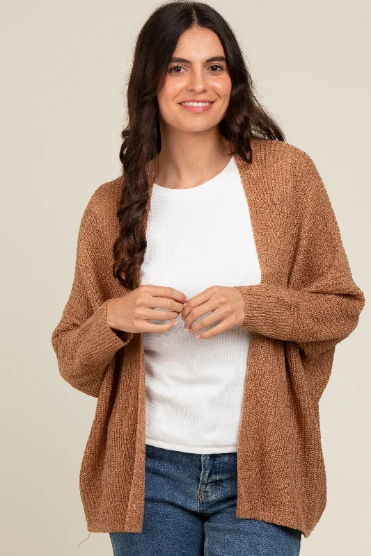 Don't Miss Out Camel Knit Open Front Cardigan