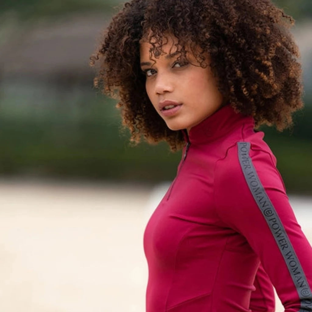 Weekend Offers That Amaze Equestrian Stockholm Long Sleeved Power Top Wild Rose