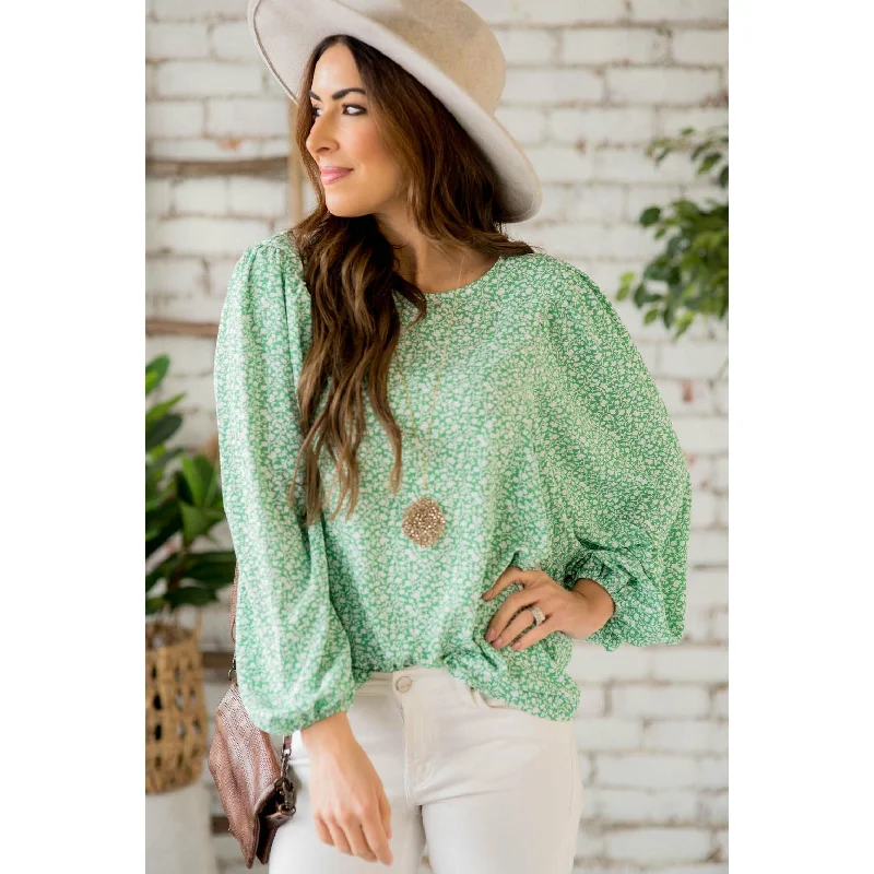 Deal of the Day Balloon Sleeve Mini Floral Blouse