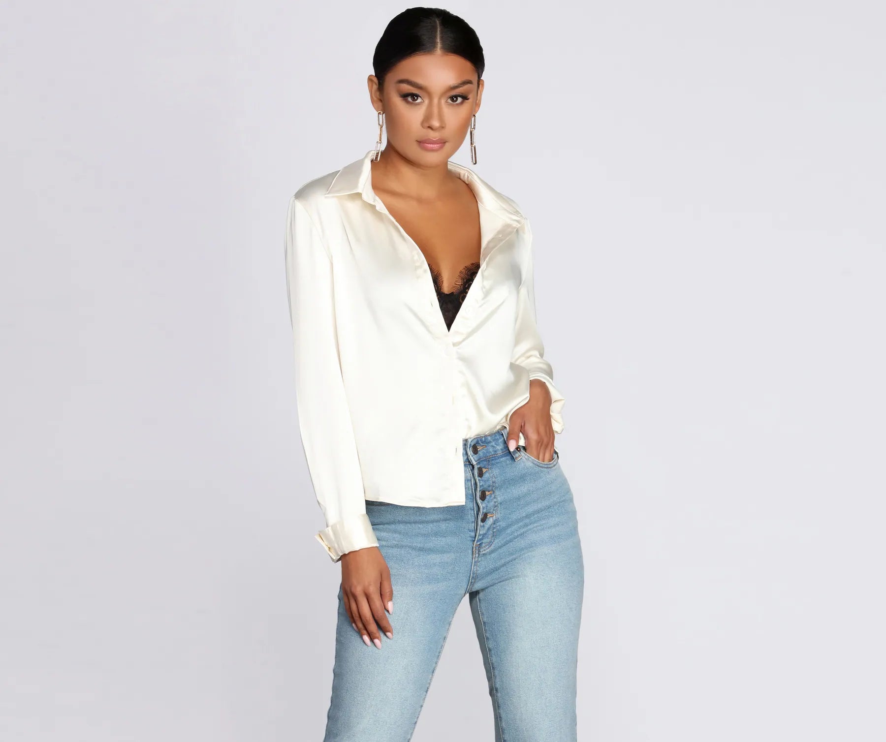 Weekend Discounts to Savor The Classic Satin Blouse