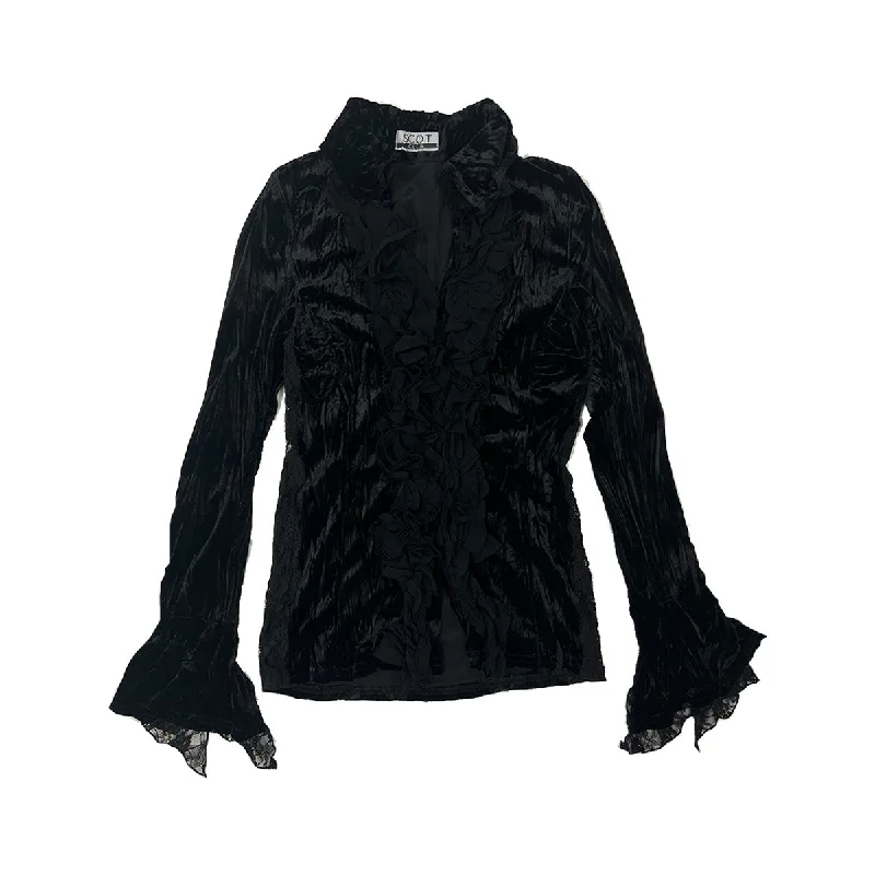 Weekend Savings Spectacular Velvet Ruffle Cardigan