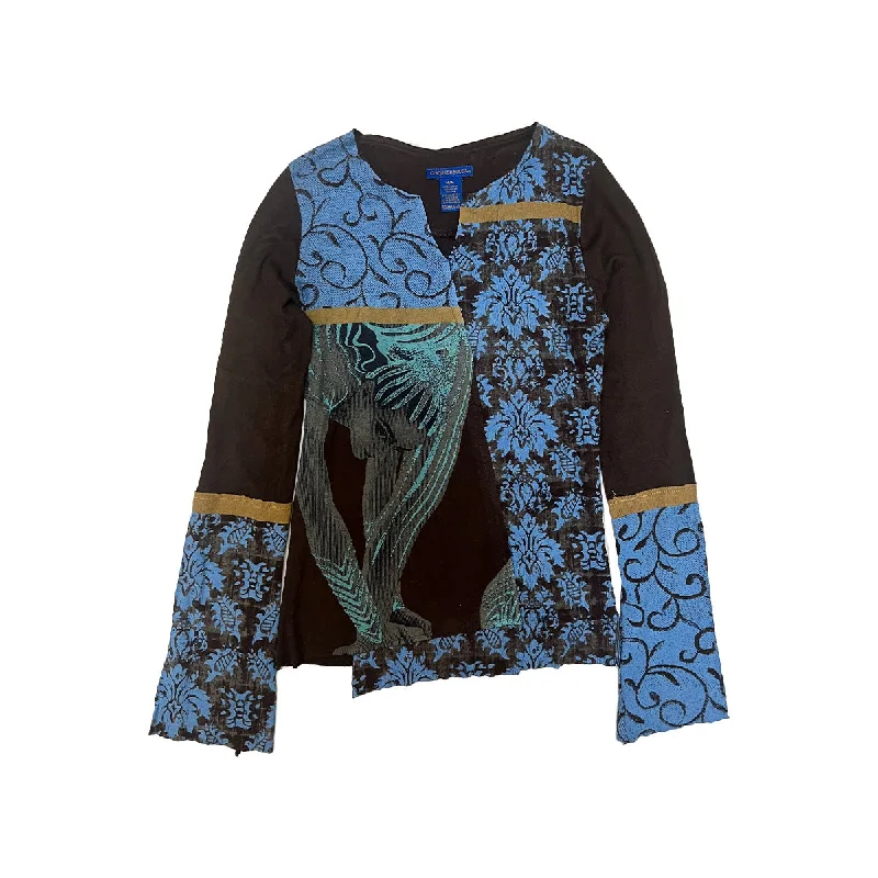 Amazing Value 90s Cirque du Soleil Art Graphic Asymmetric Long-sleeve Tee