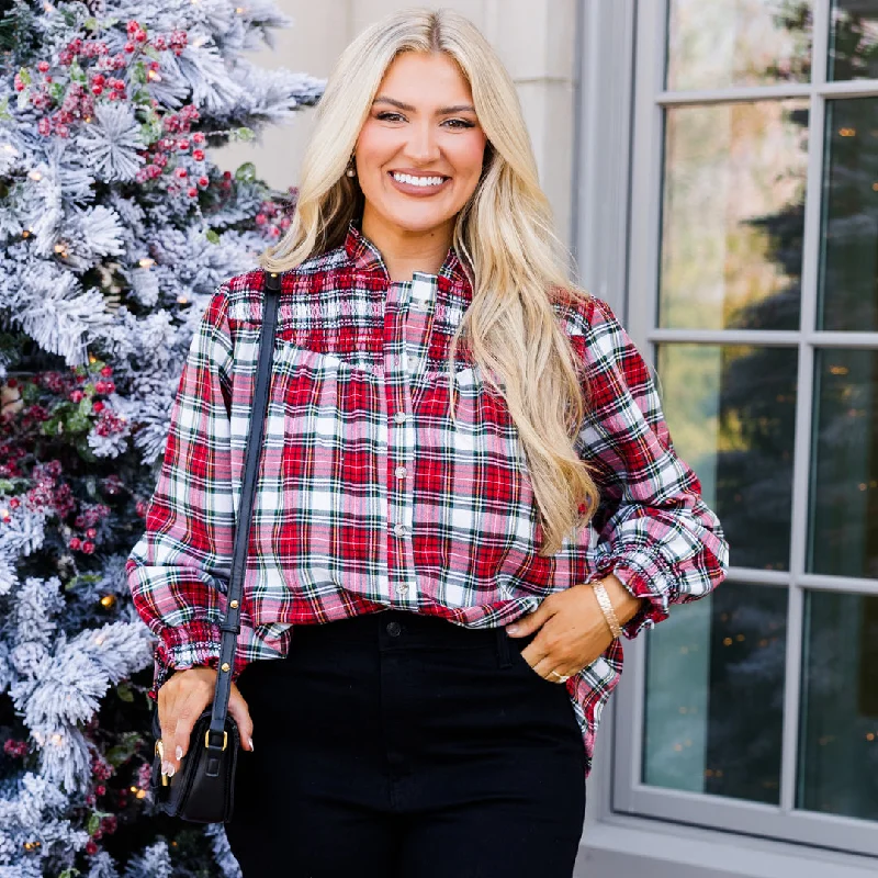 Weekend Deals That Sizzle Only In My Heart Blouse, Red