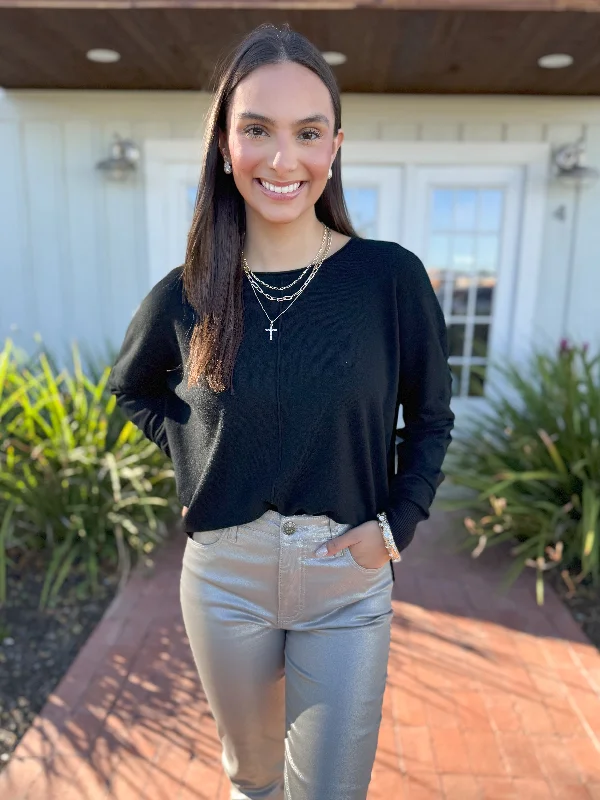 Weekend Deals That Spark The Davie Basic Sweater-Black