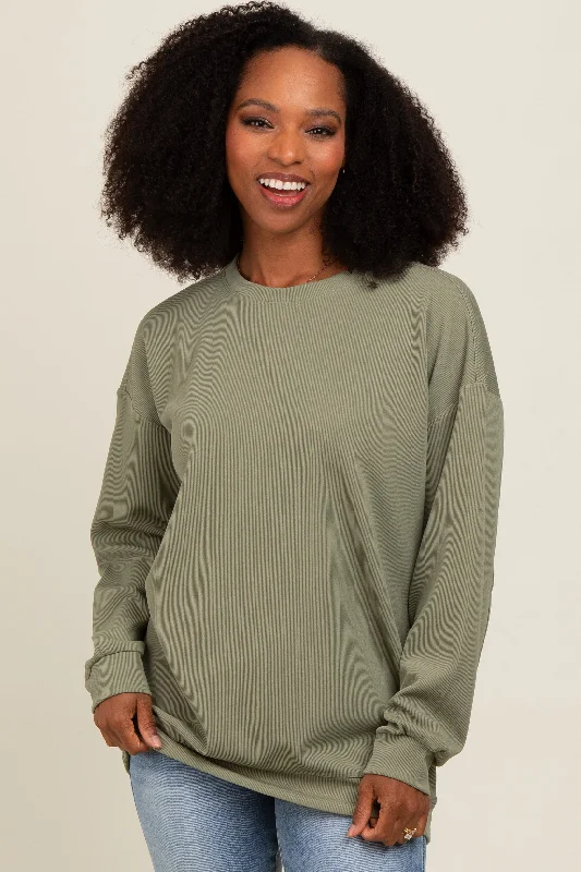 Early Access Olive Drop Shoulder Sweatshirt