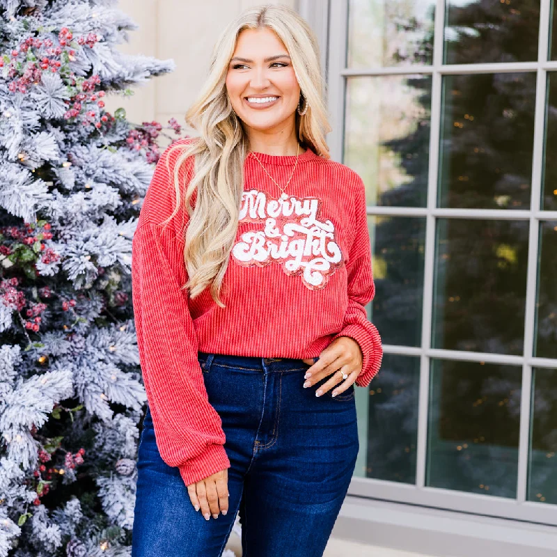Massive Savings Merry And Bright Pullover, Red
