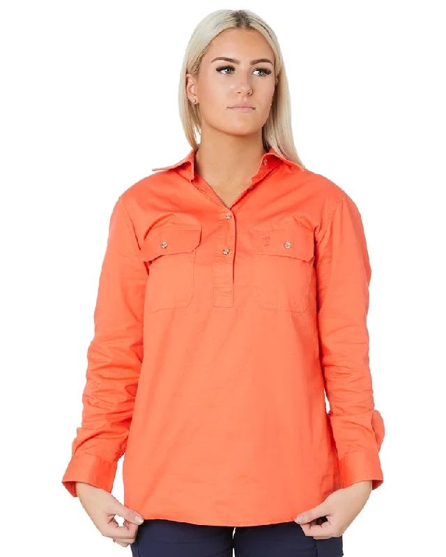Steal Deal Ladies Closed Front Shirt LS - Watermelon