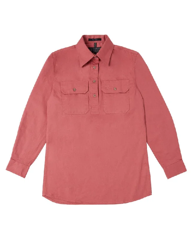 Weekend Deals That Wow Ladies Closed Front Shirt LS - Canyon