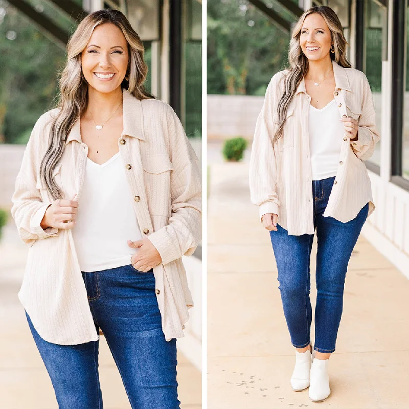Weekend Discounts to Grab Stars In Heaven Shacket, Taupe