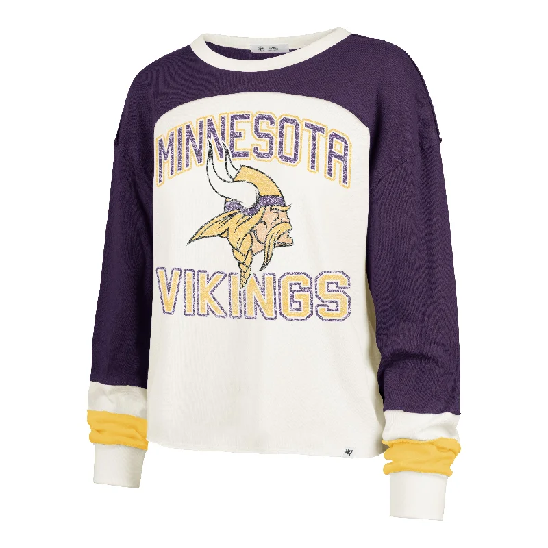 Lowest Rates MINNESOTA VIKINGS GRIDIRON CURVE '47 TONI LONG SLEEVE TEE WOMENS