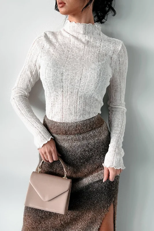 Final Offer Authenticity Over Popularity Semi-Sheer Mock Neck Top (Ivory)