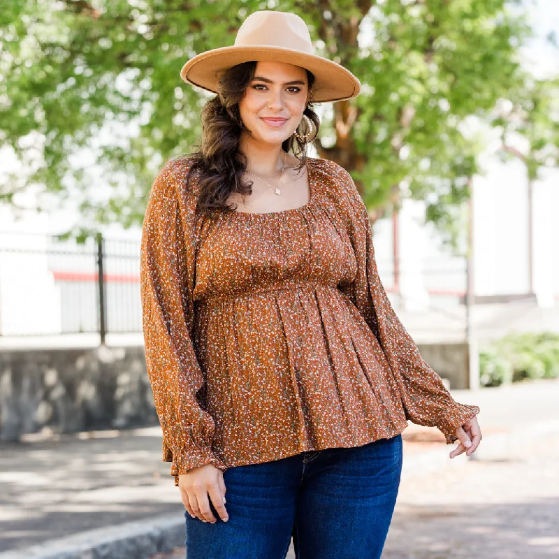 Online Exclusive Stay In Love Top, Brown