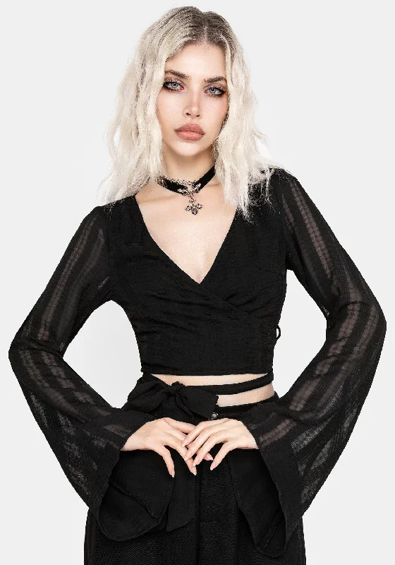 Weekend Bargains to Love Nixie Flare Sleeve Wrap Top