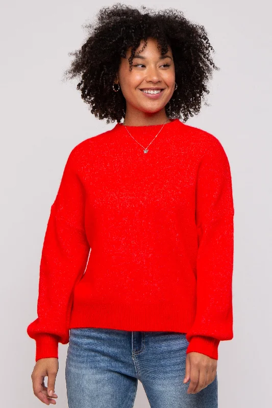 Special Offer Red Bubble Sleeve Sweater