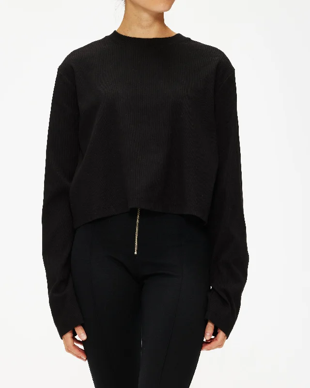 Weekend Savings Fiesta Enza Costa Supima Knit Boxy Long Sleeve Crew
