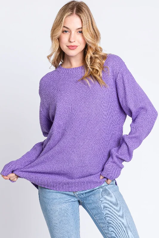 Weekend Discounts to Indulge In Lavender Knit Pullover Sweater