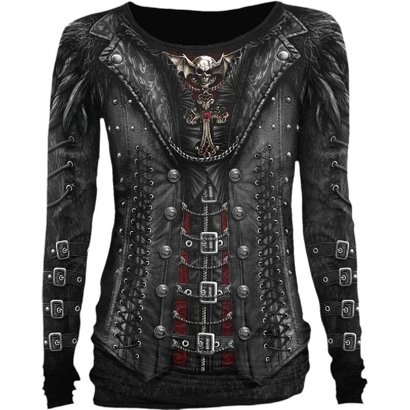 Weekend Discounts to Enjoy GOTHESS WRAP - All Over Baggy Top  Black