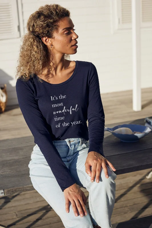 Low Cost "Wonderful" Long Sleeve Tee
