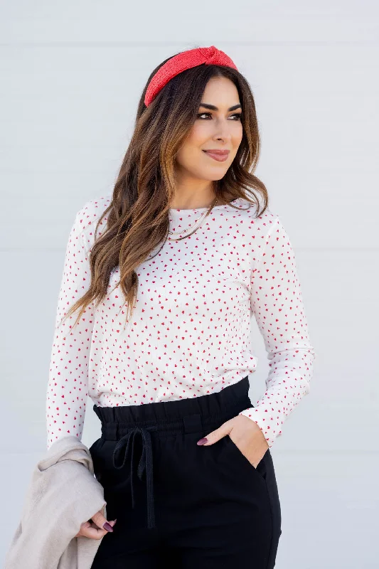 Year-End Clearance Sweetheart Ribbed Long Sleeve Tee