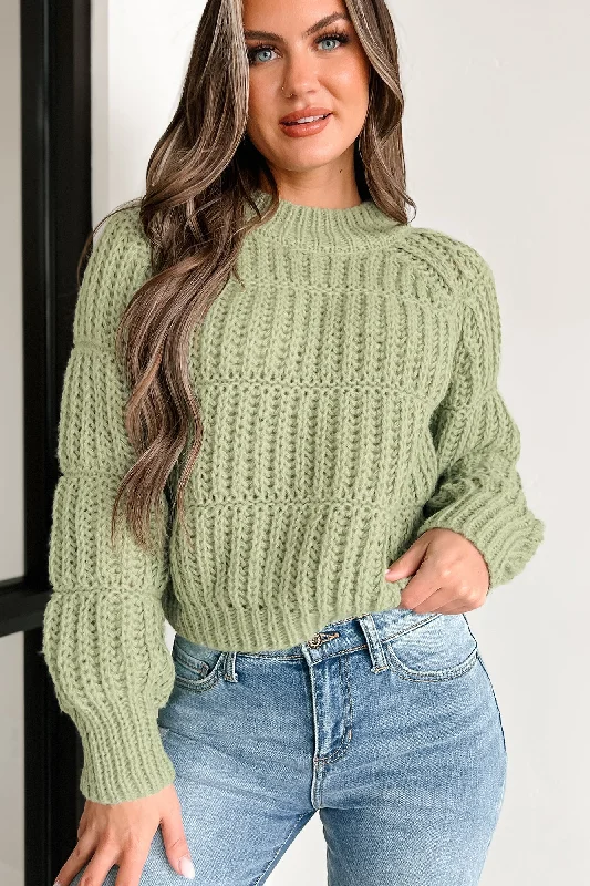 Weekend Extravaganza: Shop Now Hit Me With The Truth Chunky Knit Sweater (Matcha)