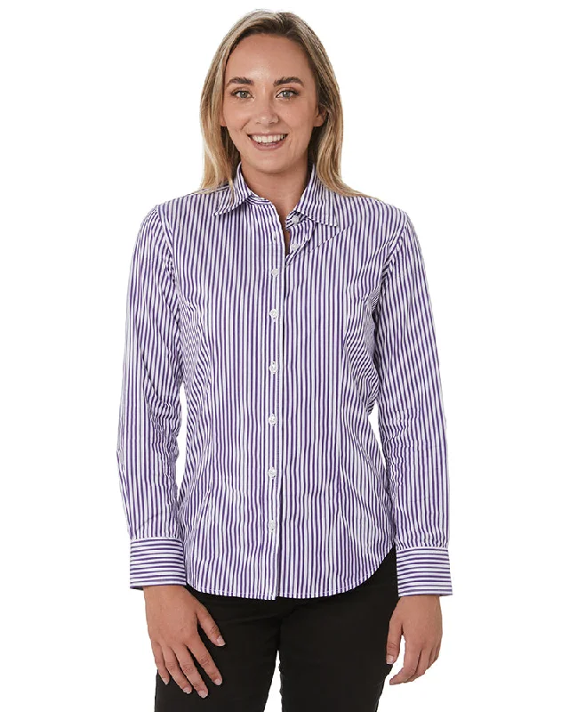 Exclusive Deal Ladies LS Shirt - Purple/White