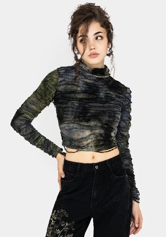 Unmissable Offer Chlorella Distressed Long Sleeve Top