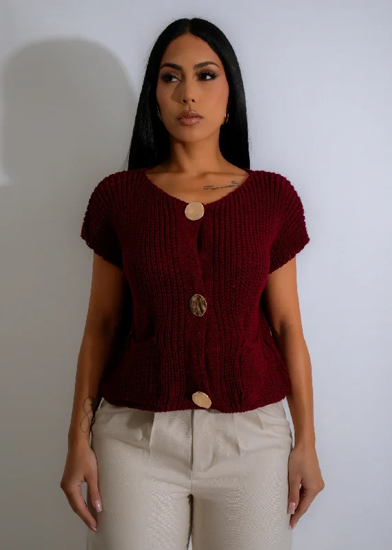 Today's Deal Golden Hour Knit Long Top Red