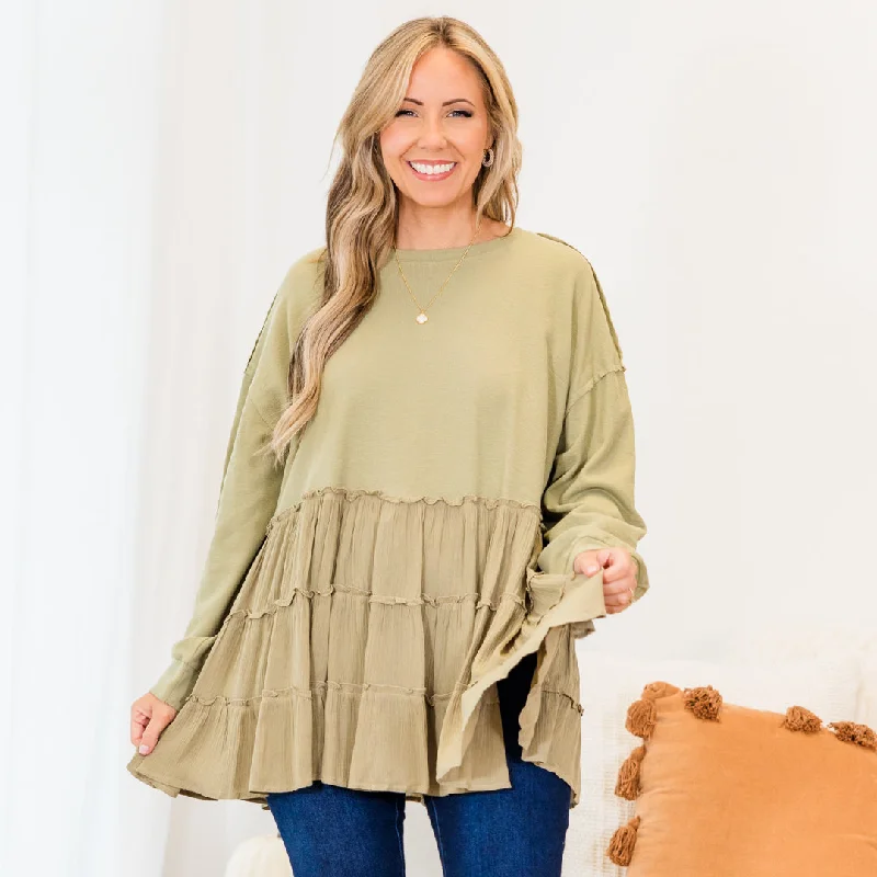 Weekend Discounts to Love My Kind Of Fun Top, Olive