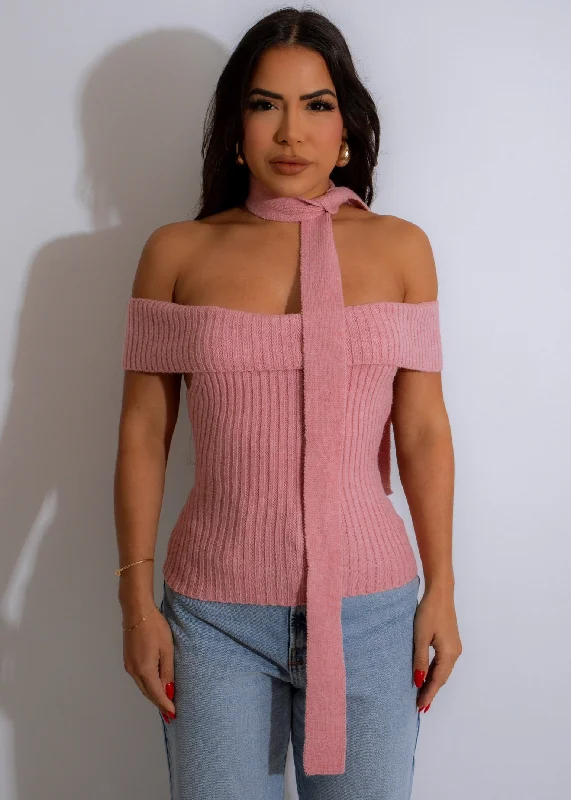 Weekend Offers That Thrill She's Cozy Knit Top Pink