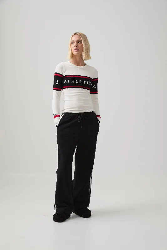 Weekend Deals to Make You Smile Long Sleeve Logo Knit Top 407