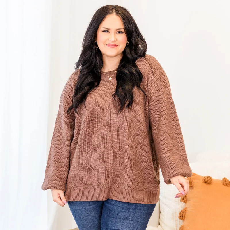 Reduced Rates Let's Go For Some Coffee Sweater, Chestnut