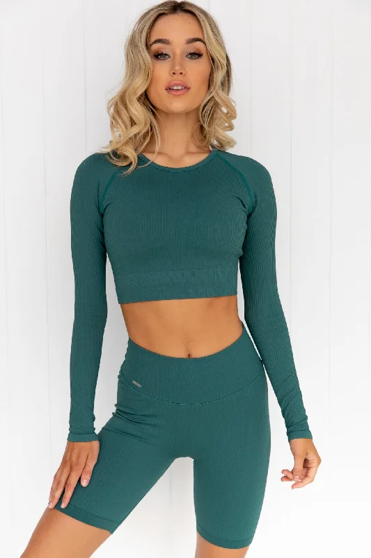 Weekend Deals You Can't Resist Hydro Ribbed Seamless Crop Long Sleeve