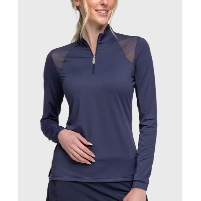 Hurry In Kastel Denmark Long Sleeve Sunshirt Mesh Shoulder Navy