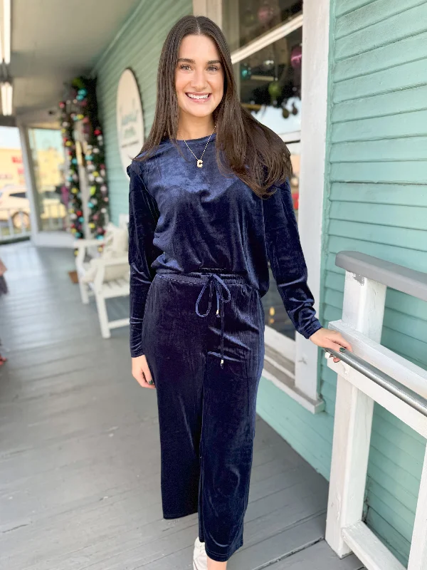 Weekend Savings Bonanza The Frills Ruffle Velvet Set-Blue