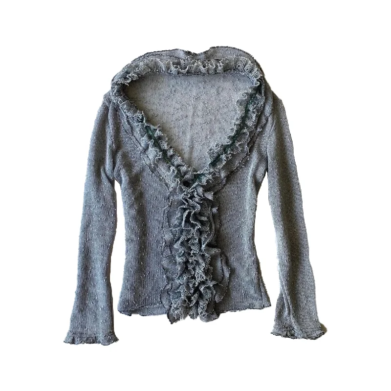 Time-Sensitive Ruffle Knit Cardigan