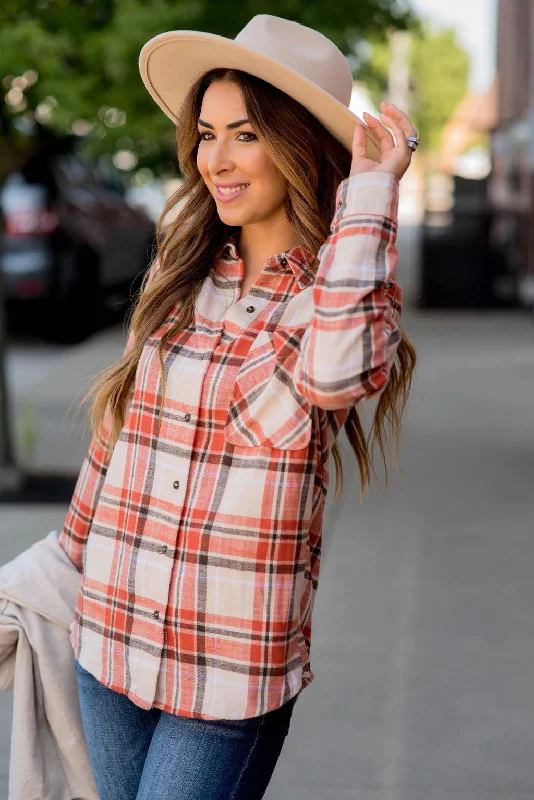 Bargain Alert Festive Fall Plaid Button Up