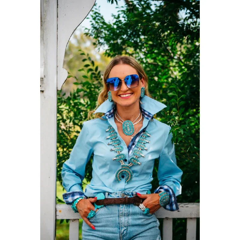 Weekend Specials to Celebrate Hitchley and Harrow Ladies Fitted Shirt SKY BLUE
