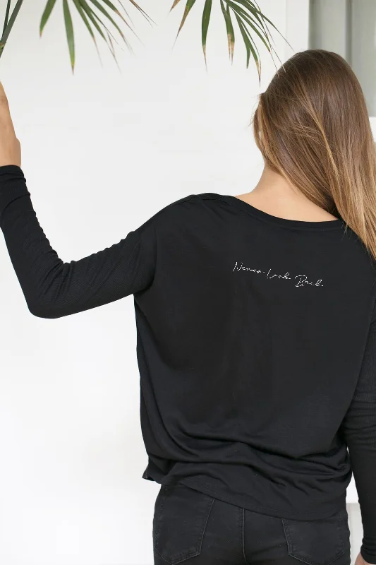 Savings Event "Never Look Back" Original Ribbed Long Sleeve Tee