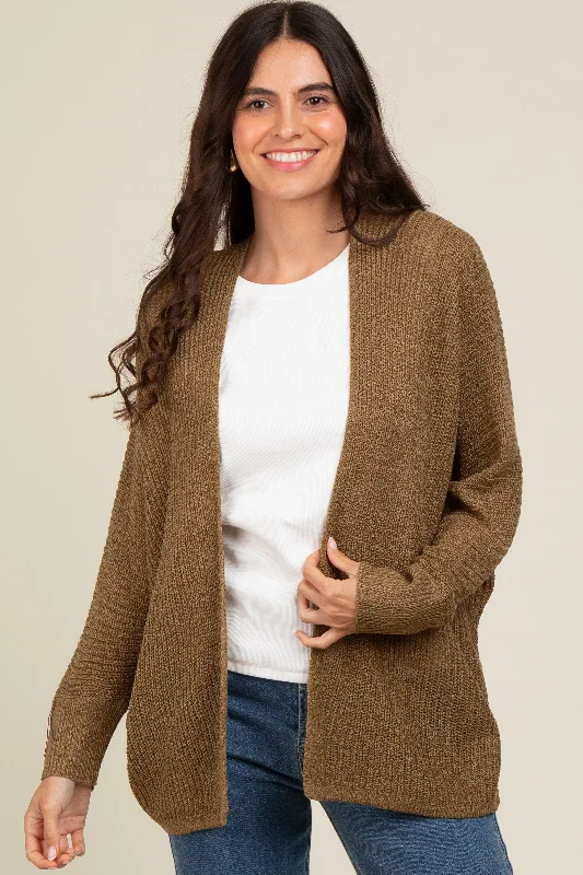 Flash Sale Olive Knit Open Front Cardigan